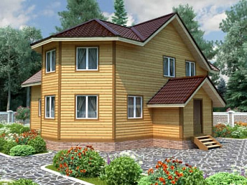 Дом Проект каркасной бани в два этажа <span></span> "Атлант" 11 на 12