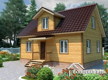Дом Однокомнатный каркасный дом с мансардой  <span></span> "Добрыня" 7 на 9