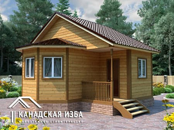 Дом Проект современной бани Каркасная баня с крыльцом <span></span> "Сандуны" 6 на 7.5