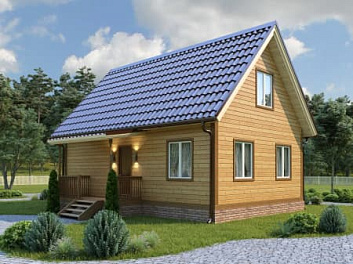Дом Каркасный дом в 2 этажа с крыльцом Имение 6 на 9