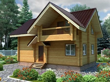 Дом Проект двухэтажного каркасного дома с балконом Кубань 7 на 9