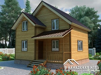 Дом Каркасный дом в 2 этажа с террасой Эдельвейс 7 на 7