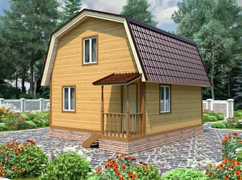 Дом Дом из бруса с мансардным этажом Амур 6 на 6