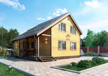 Дом Теплый каркасный дом <span></span> "Коралл" 8 на 9