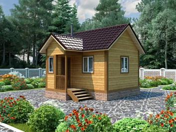 Дом Каркасная баня с крыльцом <span></span> "Живица" 5.5 на 6