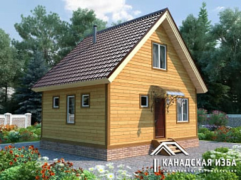 Дом Проект каркасной бани с мансардой <span></span> "Ивушка" 7 на 5.5